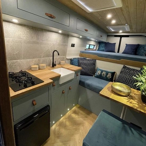 Nordic lightweight cooking camper van RV aluminum kitchen cabinet with drawers fireproof rv custom furniture bulk