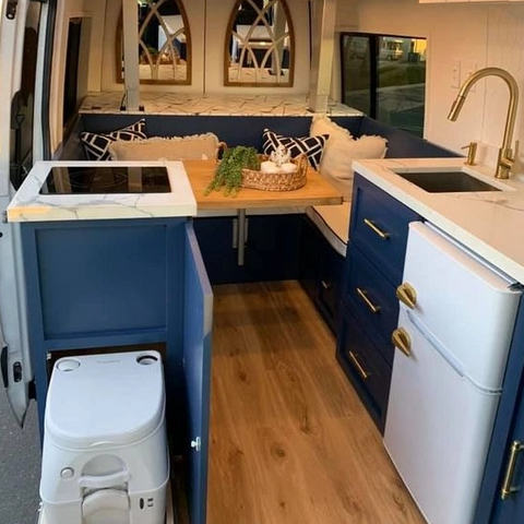 Luxury Lightweight RV camper kitchen cabinet with double drawers rv motorhome accessories