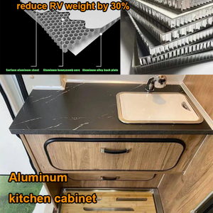 Luxury lightweight fireproof aluminum rv kitchen cabinet camper van trailer custom caravan furnitures