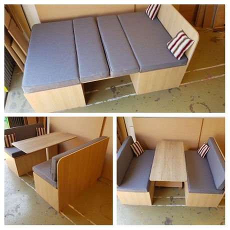 Lightweight RV Aluminum Sofa Bed Lift Table with Seat Can Be Turned into Bed