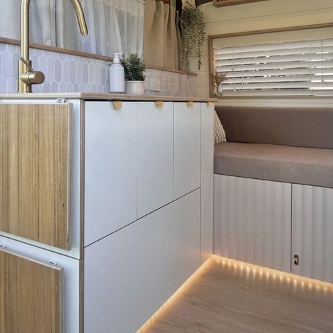 High-end aluminum RV custom furniture lightweight fireproof camper kitchen cabinets