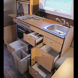 Multi-functional RV Cabinets Aluminum Camper Kitchen Cabinets with Drawers Can Be Customized