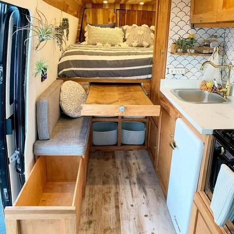 High quality sleeping aluminum caravan sprinter van rv custom bed Storage lightweight rv customized bed 