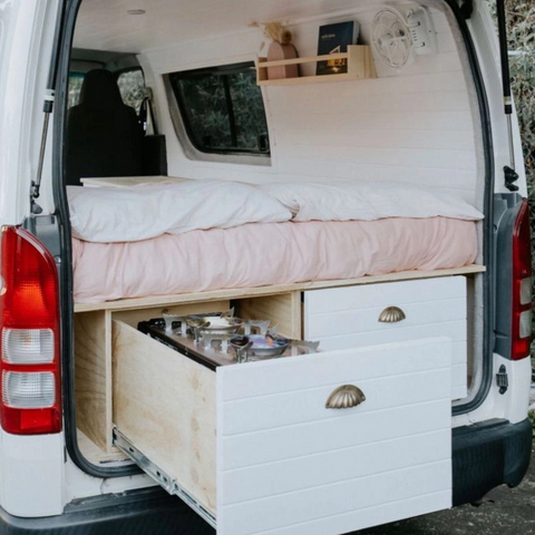 French Cream caravan aluminum rv customized bed Storage lightweight caravan vw rv bed