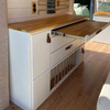 Latest lightweight cooking camper van rv interior accessories fireproof waterproof aluminum RV kitchen cabinet with drawers 