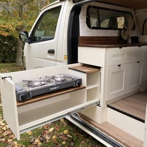 Competitive lightweight cooking camper van RV aluminum kitchen cabinet with drawers fireproof waterproof rv custom furniture factory