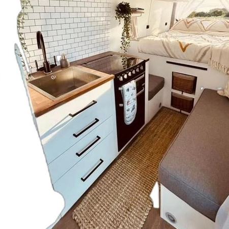Lightweight Mercedes Benz sprinter van RV kitchen cabinet with sink cooking aluminum motorhome caravan RV furniture