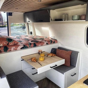 French Cream Camping aluminum caravan vw rv custom bed Storage lightweight rv customized bed 