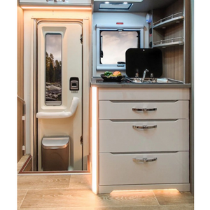 High Gloss Aluminum RV Kitchen Cabinet Custom Camper Multi-functional Cabinet 