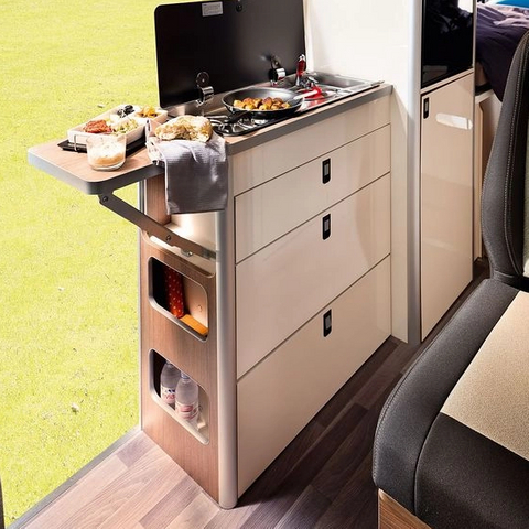 Modern designs rv custom furniture custom camping lightweight aluminum motorhome kitchen cabinet with sink