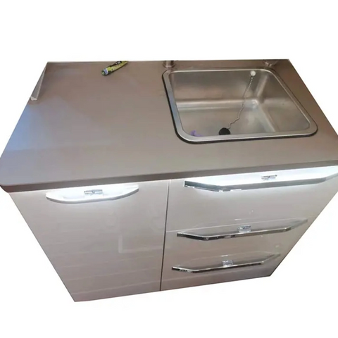 Luxury High Gloss rv motorhome kitchen cabinet with sink rv aluminum furniture for van