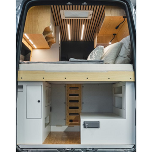 Customized Lightweight Aluminum Caravan Furniture RV Bed with Under-bed Cabinet