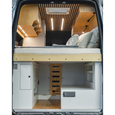 Customized Lightweight Aluminum Caravan Furniture RV Bed with Under-bed Cabinet