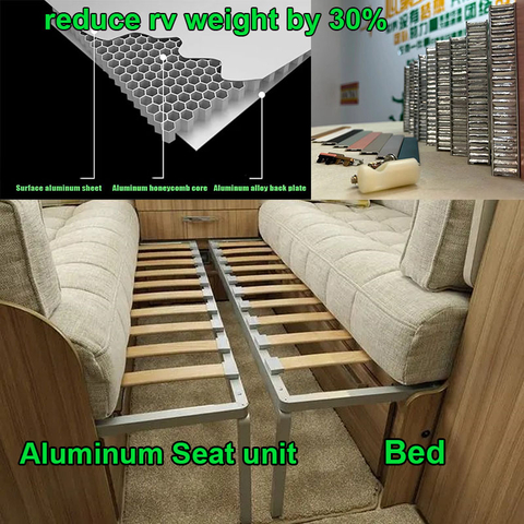 Camping waterproof fireproof aluminum rv sofa bed New modern camper rv motorhome trailer sofa cabinets