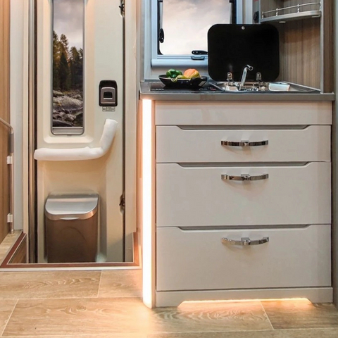Custom recreational vehicle RV furniture with drawers Caravan Motorhome aluminum space-saving rv kitchen cabinet