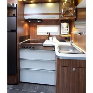 High-end Custom Aluminum Kitchen Cabinet High Gloss Surface Camper Kitchen Cabinet
