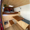 Lightweight Motorhome Furniture Custom Caravan Double Bed with Cabinet And Retractable Table Top. 