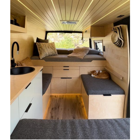 Light Color Custom RV Furniture Aluminum Camper Standard Bed with Cabinets Lightweight Durable