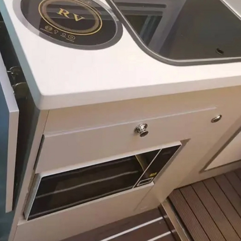 Luxury High Gloss aluminum motorhome recreational vehicle furniture camping rv kitchen cabinet with sink 