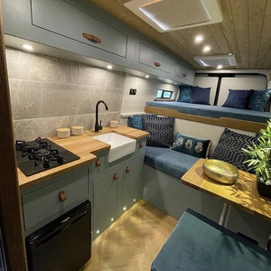 Nordic lightweight cooking camper van RV aluminum kitchen cabinet with drawers fireproof rv custom furniture bulk