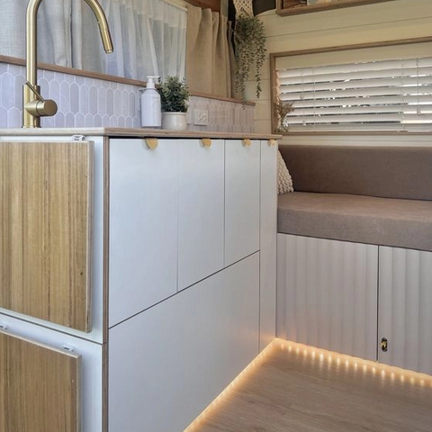 High-end aluminum RV custom furniture lightweight fireproof camper kitchen cabinets