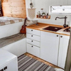 Luxury lightweight cooking camper van RV aluminum kitchen cabinet with drawers fireproof waterproof rv custom furniture factory
