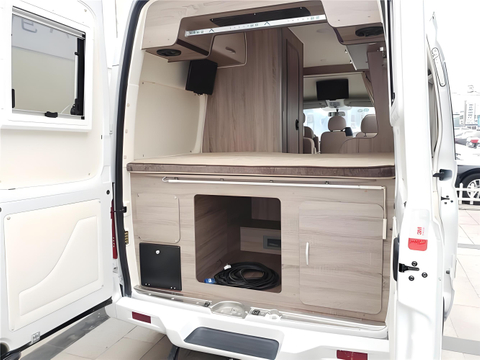 Lightweight RV Furniture Camping Bed with Cabinet Large Storage Space