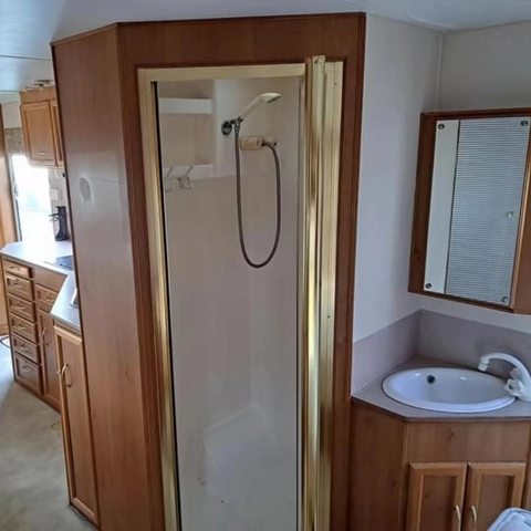 French Cream Motorhome Aluminum rv Mobile home bathroom cabinets Recreational Custom shower room 