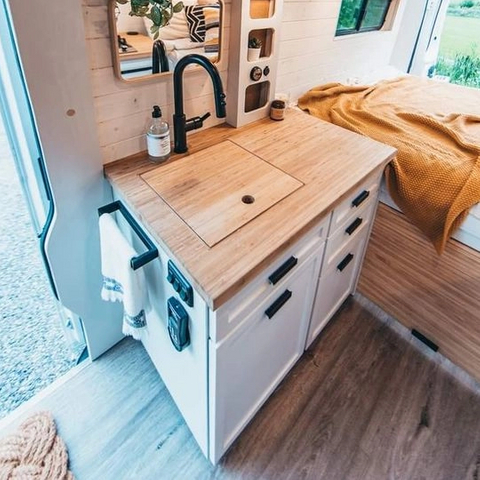 High-end custom waterproof fireproof RV kitchen cabinets aluminum camper cabinets with drawers 
