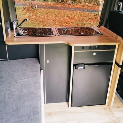 Matte surface aluminum RV furniture custom multi-functional camper kitchen cabinet
