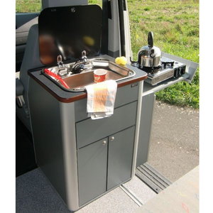 Lightweight Aluminum RV Kitchen Cabinet with Extended Countertops on The Side