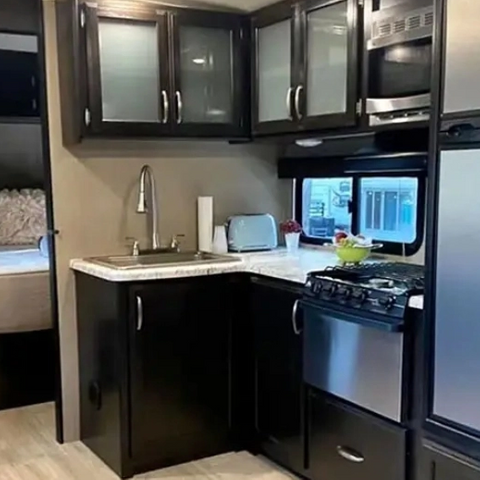 Luxury modern Aluminium Cabinets Custom waterproof trailer MOTORHOME RV kitchen cabinet
