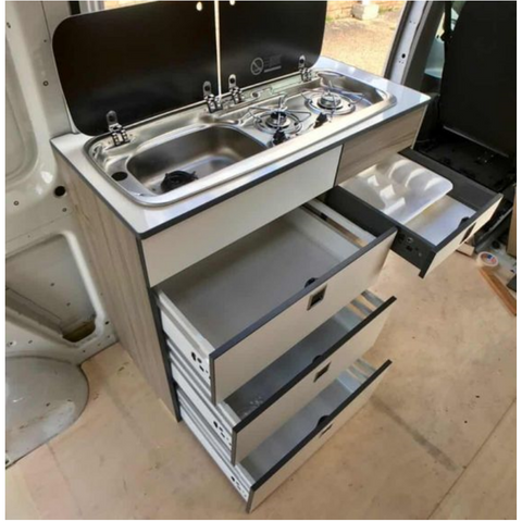 High-end Customized Aluminum RV Kitchen Cabinet Lightweight RV Camper Furniture Supplier