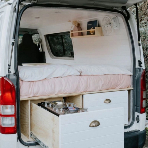 French Cream caravan aluminum rv customized bed Storage lightweight caravan vw rv bed
