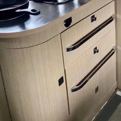 RV Custom Kitchen Accessories Waterproof Lightweight Aluminum Kitchen Cabinet 