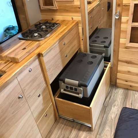 hot sale custom waterproof fireproof RV kitchen cabinets aluminum camper van accessories with drawers 