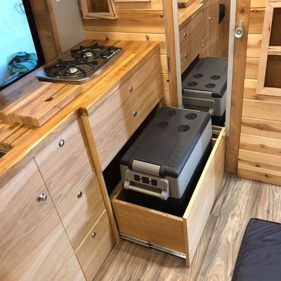 hot sale custom waterproof fireproof RV kitchen cabinets aluminum camper van accessories with drawers 