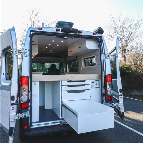 High-end Aluminum RV Bed with Drawer Camper Bed Cabinet under Bed Cabinet Drawer