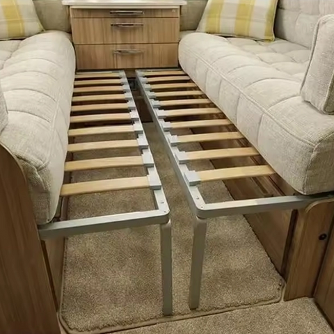 Camping waterproof fireproof aluminum rv sofa bed New modern camper rv motorhome trailer sofa cabinets